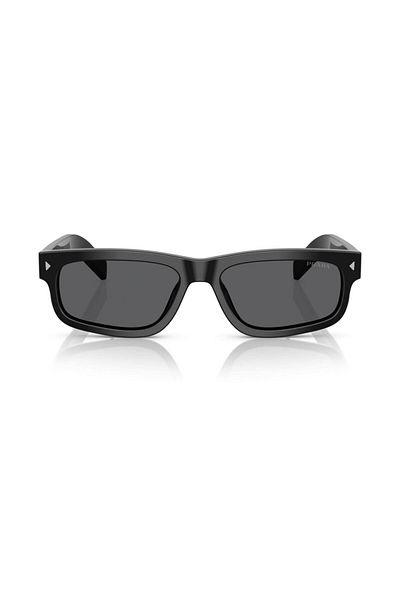 Prada Pr B11s 16k731 55 Unisex Dikdörtgen Siyah Kemik Güneş Gözlüğü