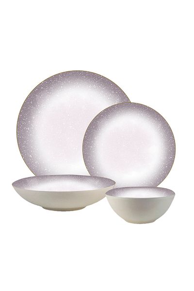 Cesiro 20-piece plate set, 5 people - Ensemble Grigio Eleganza - Italian Porcelain Dinnerware Set