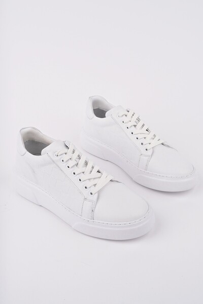 MUGGO Чоловічі повсякденні кросівки з товстою підошвою, шнурівкою та підкладкою з натуральної шкіри