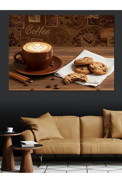 Tablomega Pânză decorativă pentru gustul cafelei și prăjiturilor - Lemn MDF