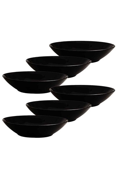 Cesiro Set of 6 deep plates 21 cm, black color