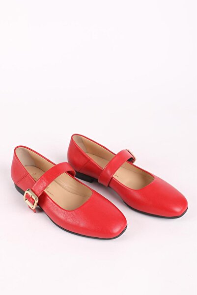 Hayati Arman Women's Genuine Leather Top Banded Babet Red