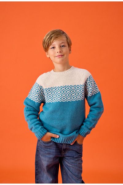 Nisrakids Pulover de tricotaj cu mânecă lungă cu model pentru băiat