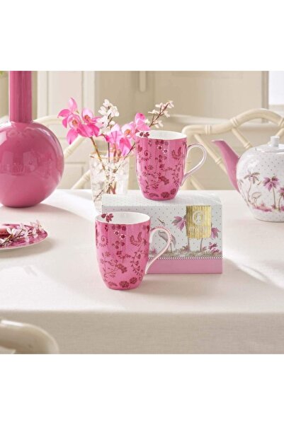 Pip Studio Set of 2 mugs, porcelain, Pip Studio, Flowers Pink, 145 ml, Jolie collection