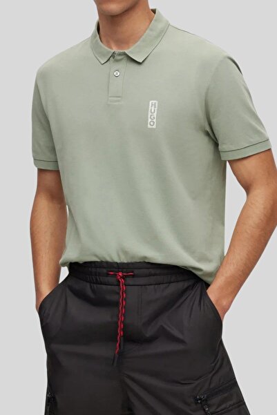 HUGO Logo Detaylı Erkek Polo T-shirt Yeşil
