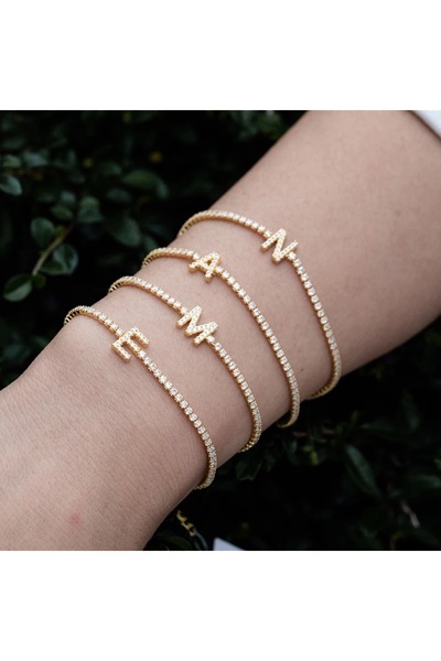 Store Gümüş Kişiye Özel Harf Suyolu Gold Bileklik