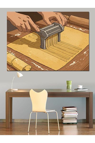 Tablomega Διακοσμητικός καμβάς Pasta Cut Art - Ξύλινος πίνακας MDF