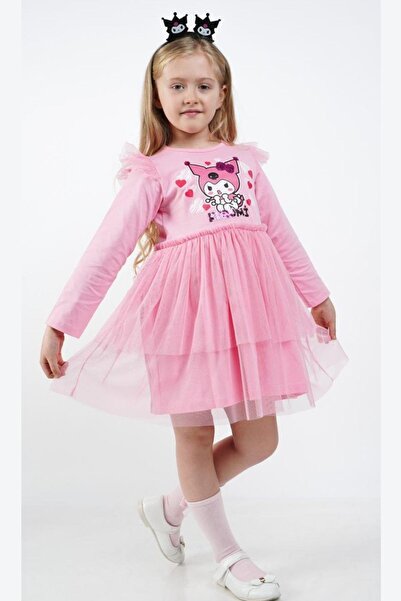 Cantoy Kız Çocuk Kuromi Tül Detaylı Elbise