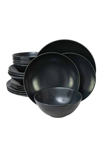 Cesiro 16-piece plate set, for 4 people, Anthracite, Cesiro, Matt Grey