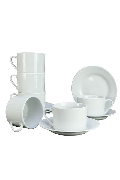 Cesiro Set 6 Cesti cu Farfurii de Portelan de 220 ml - Colectia Cesiro Prestige