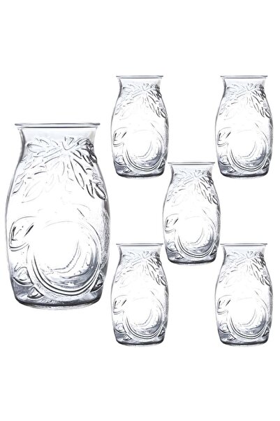 Cesiro Set of 6 glass glasses decorated in relief, 500 ml, Cesiro