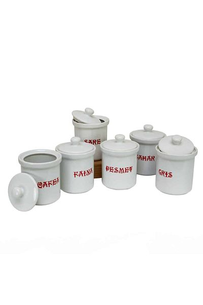Cesiro Set 6 recipiente, 600 g, Alb