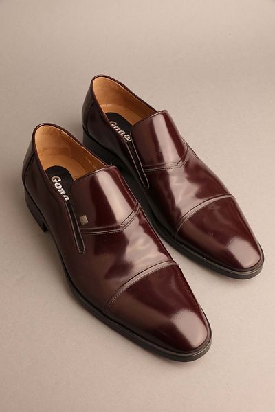 Gondol Piele naturală pentru bărbați Clasic Claret Roșu 40 ttx.107
