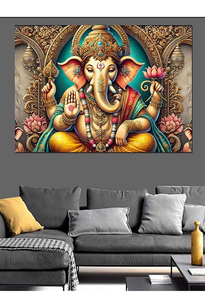 Tablomega Pânză decorativă Hindu God Ganesha - Lemn MDF
