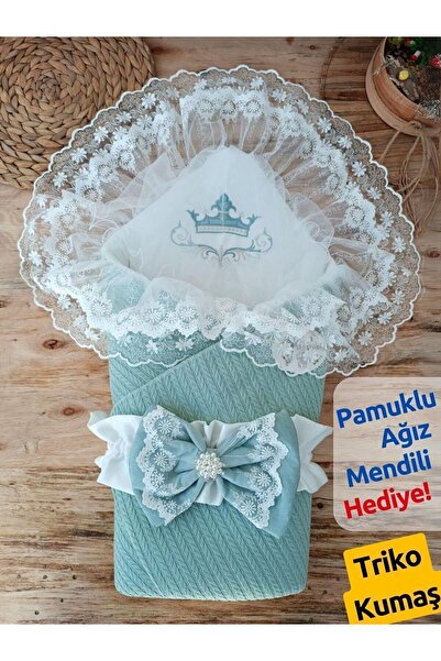 Tomuycuk Baby Outer Swaddle Blanket Knitwear Lace Veiled Baby Swaddle Hospital Exit Newborn Gift
