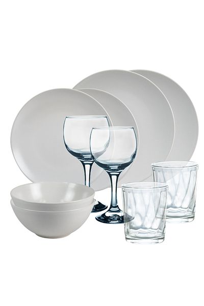 Cesiro Dining set, 10 pieces, for 2 people, North Pole, Cesiro, Matt White