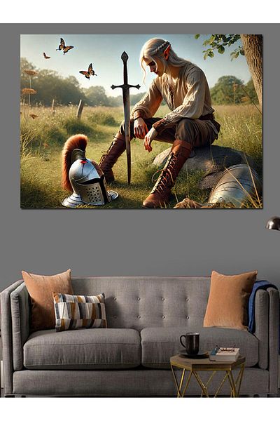 Tablomega Canvas Decorativ Warrior Man - Tablou din Lemn MDF