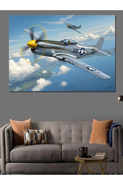 Tablomega Canvas Decorativ Avion Vechi în Aer - Lemn MDF