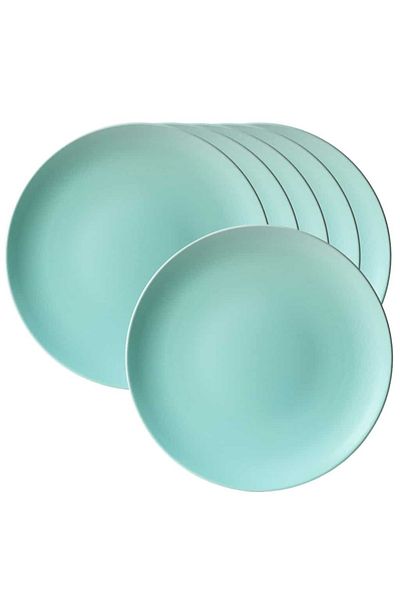 Cesiro Set of 6 dinner plates Mint Green Matte, 27 cm