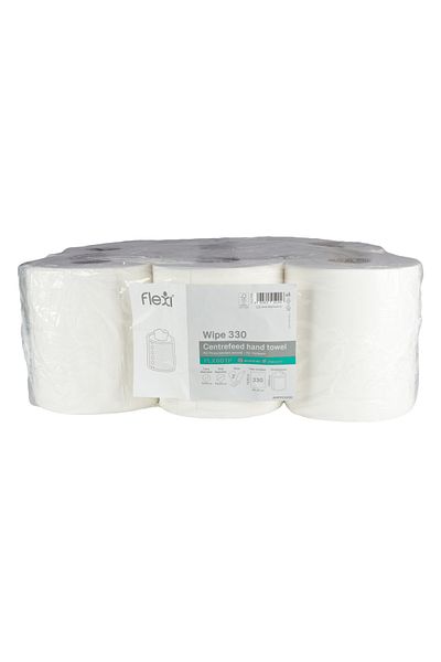 Cesiro Rola prosop der.centrala, FLEXI Wipe 330, celuloza, 2str, 330foi, 6role/bax