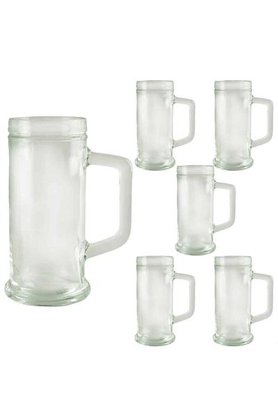 Cesiro Set 6 halbe de bere Pure 500 ml, Transparent