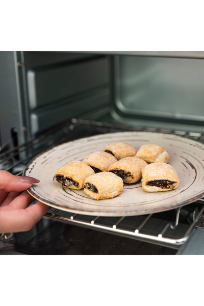 Cesiro Set of 4 wide plates, 26 cm, Stone, Cesiro, Made in Romania, Ivoire white with brown lines