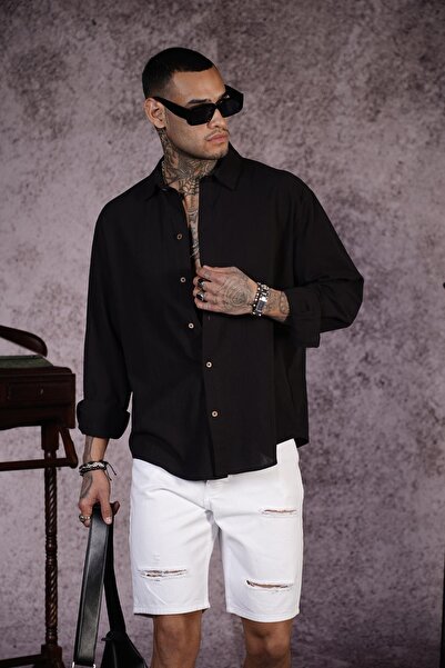 king brich Regular Fit Plain Linen Men's Shirt