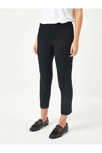 Faik Sönmez B00044 Black Slim Fit Cotton Trousers - Piece Paint