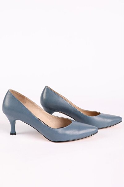 Hayati Arman Women's Genuine Leather Heeled Stiletto Blue