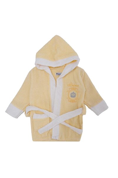 Bebelop Boy's Towel Fabric Belted Hooded Embroidered Bathrobe