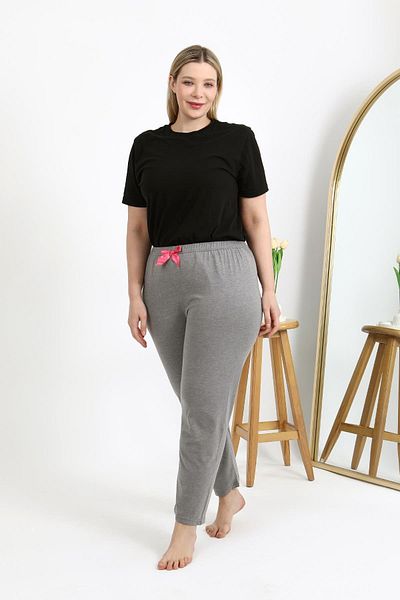 Akbeniz Pijama de damă din bumbac cu fundul marimii 27559 gri