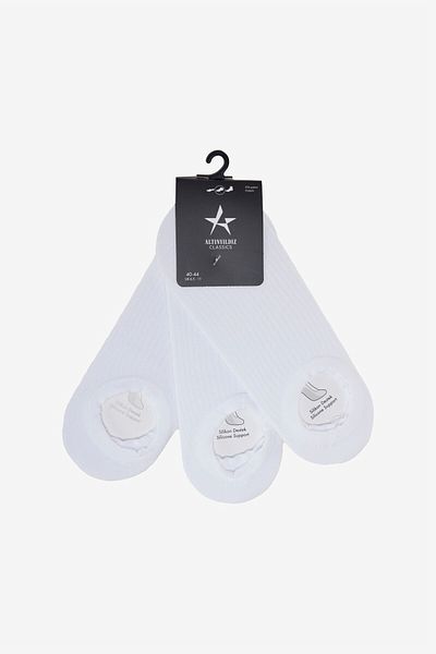 ALTINYILDIZ CLASSICS Ανδρικές λευκές κάλτσες αθλητικών παπουτσιών 3 συσκευασιών με σιλικόνη