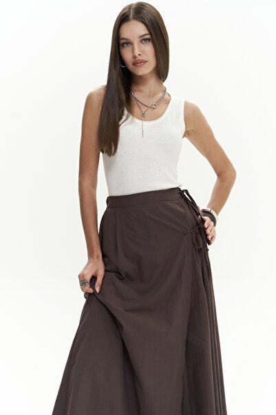 BOHEMAİ Аїда Іп Деталь Плісирована Кавова Спідниця