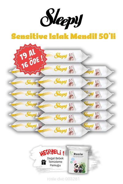 Sleepy Sleepy Sensitive Wet Wipes 50Pcs Rosie with 19 Buy 16 Pay Option