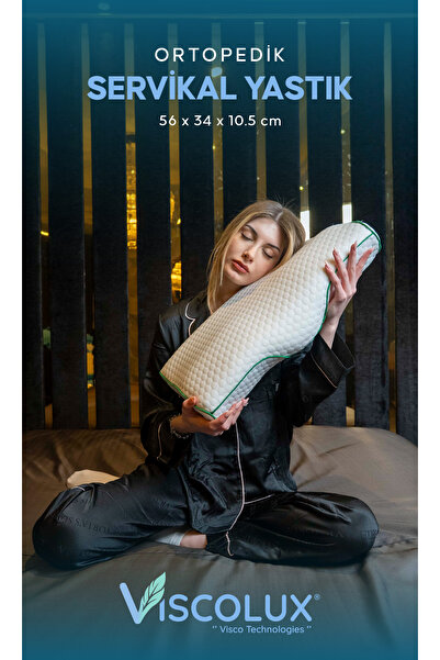 Viscolux Servikal Boyun Destek Ortopedik Yastık - Boyun Düzleşmesi Visco Yast...