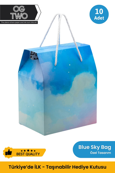 OGTWO 10 Adet Konsept Tasarım Hediye Kutusu Toptan Hediyelik Kutu Çanta 24x14...