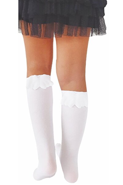 shefox 3 Pairs of Girl's Knee-High Socks with Angel Wing Accessory