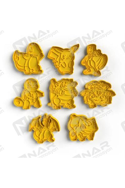 Nar Promosyon Pokemon Value 8-Game Dough Mold, Sugar and Clay Dough, Ceramic Mud