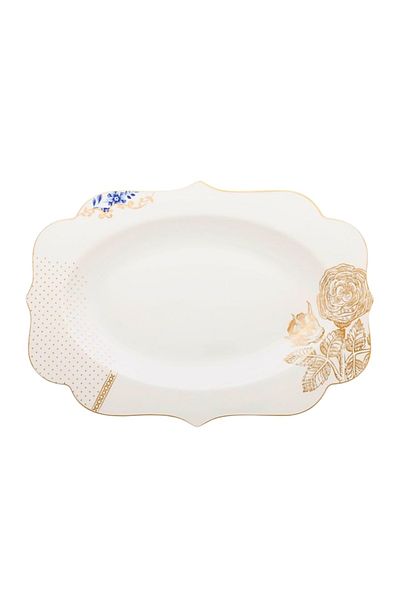 Pip Studio Oval porcelain platter, Pip Studio, White, 40 cm, Royal White collection