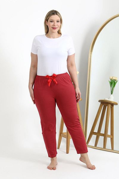 Akbeniz Pijama de damă din bumbac, cu fundul marimii, 27559 Coral