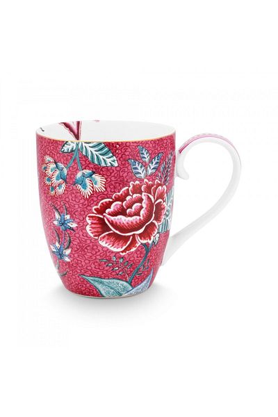 Pip Studio Porcelain mug, Pip Studio, XL 450ml, Flower Festival collection, cyclamen