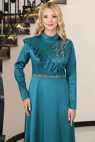 Modaviki Βραδινό φόρεμα Emerald ELB72 Island Satin Stone
