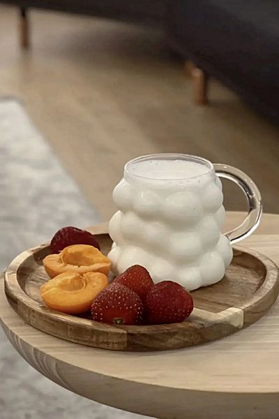 Tilbe Home 90 ml Shaped Glass with Mini Sticks Coffee and Grape Presentation Glass Heat Resistant
