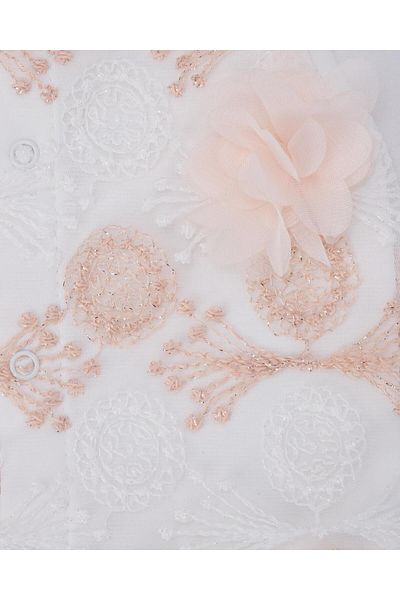 Bebelop Baby Girl Embroidered Hat and Snap Fastener Mevlütlük Jumpsuit Set of 2