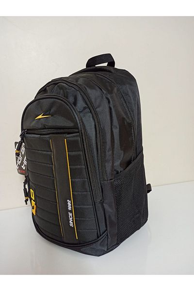 great bags Design unisex, ortopedic supradimensionat, compartiment pentru laptop, zilnic, gimnaziu, liceu, rucsac negru