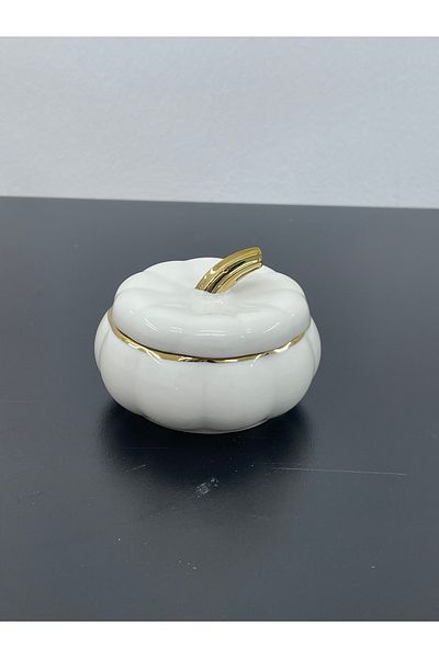 YzHome Porcelain Gilded Pumpkin Lid Small Size Bowl