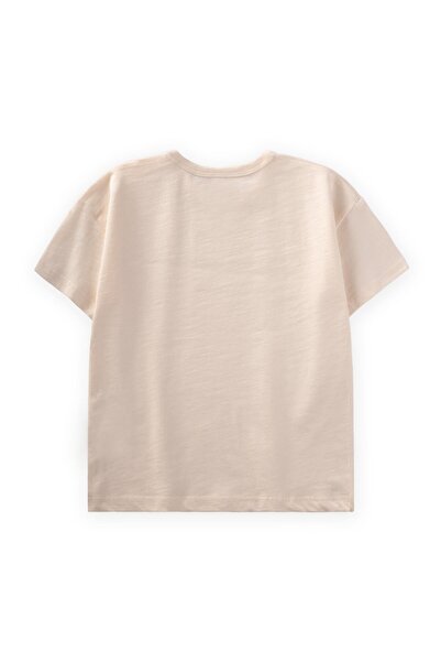 Cigit 0-3 Years Ecru Basic Baby T-Shirt