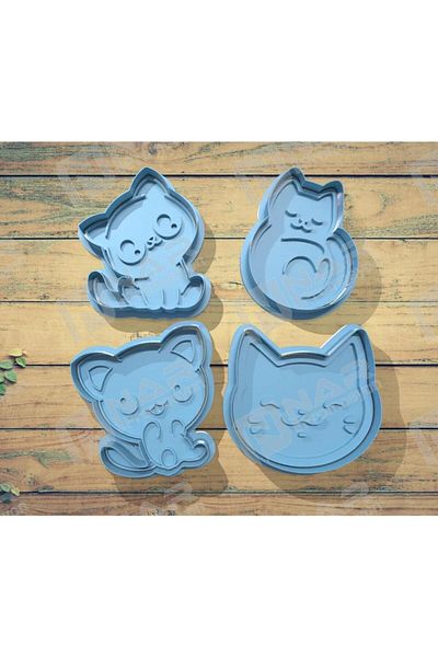 Nar Promosyon Play Dough Mold, Kitten Pattern Cookies, Candy, Clay Dough, Ceramic Mud Mold