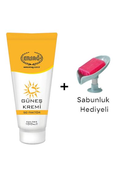 Ersağ Sun Cream 50 Factor 100 ml - (with Soap Dispenser Gift)