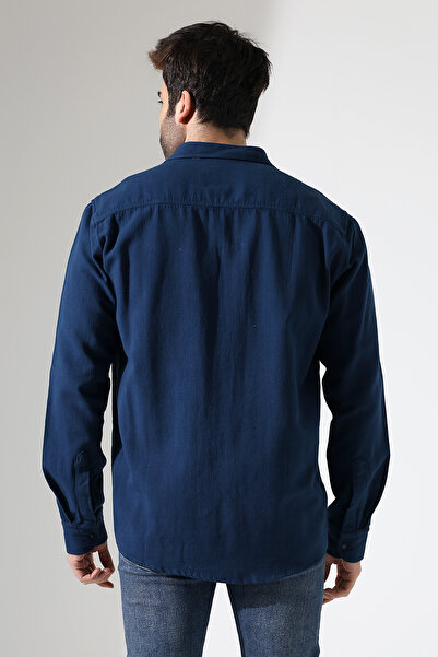 Corradeo Giyim Oversize Fit Gabardine Fabric Snap Tie Men's Shirt